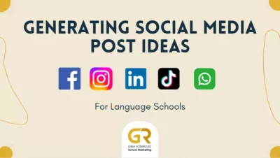 cover for the course "Generating fresh social media post ideas for language school marketing"
