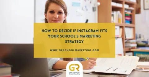 picture depicting a teacher with overlaying text with blog post title "how to decide if instagram fits your content strategy