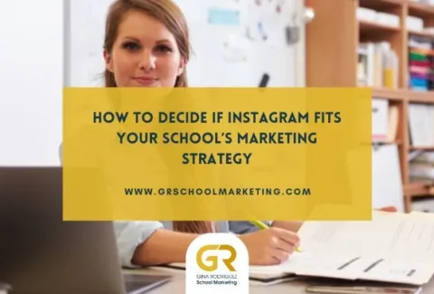 picture depicting a teacher with overlaying text with blog post title "how to decide if instagram fits your content strategy