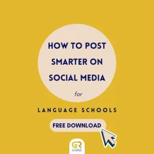 cover of freebie Post smarter, enrol faster designed by Gina Rodriguez to help language schools identify the content that can get them more enrolments.