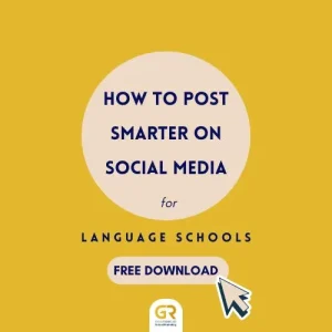 cover of freebie Post smarter, enrol faster designed by Gina Rodriguez to help language schools identify the content that can get them more enrolments.