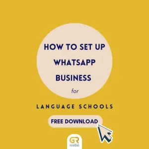 Cover of free handy checklist to help you set up WhatsApp Business for language school marketing
